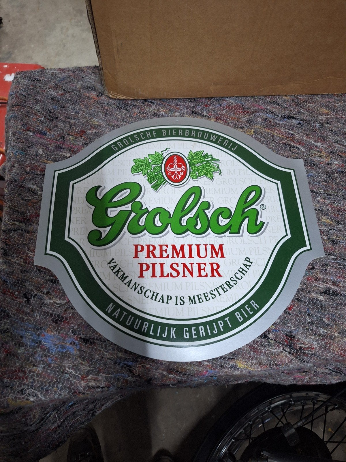 Grolsch Premium Pilsner Reclamebord, Verzamelen, Ophalen of Verzenden, Zo goed als nieuw, Reclamebord, Plaat of Schild, Grolsch