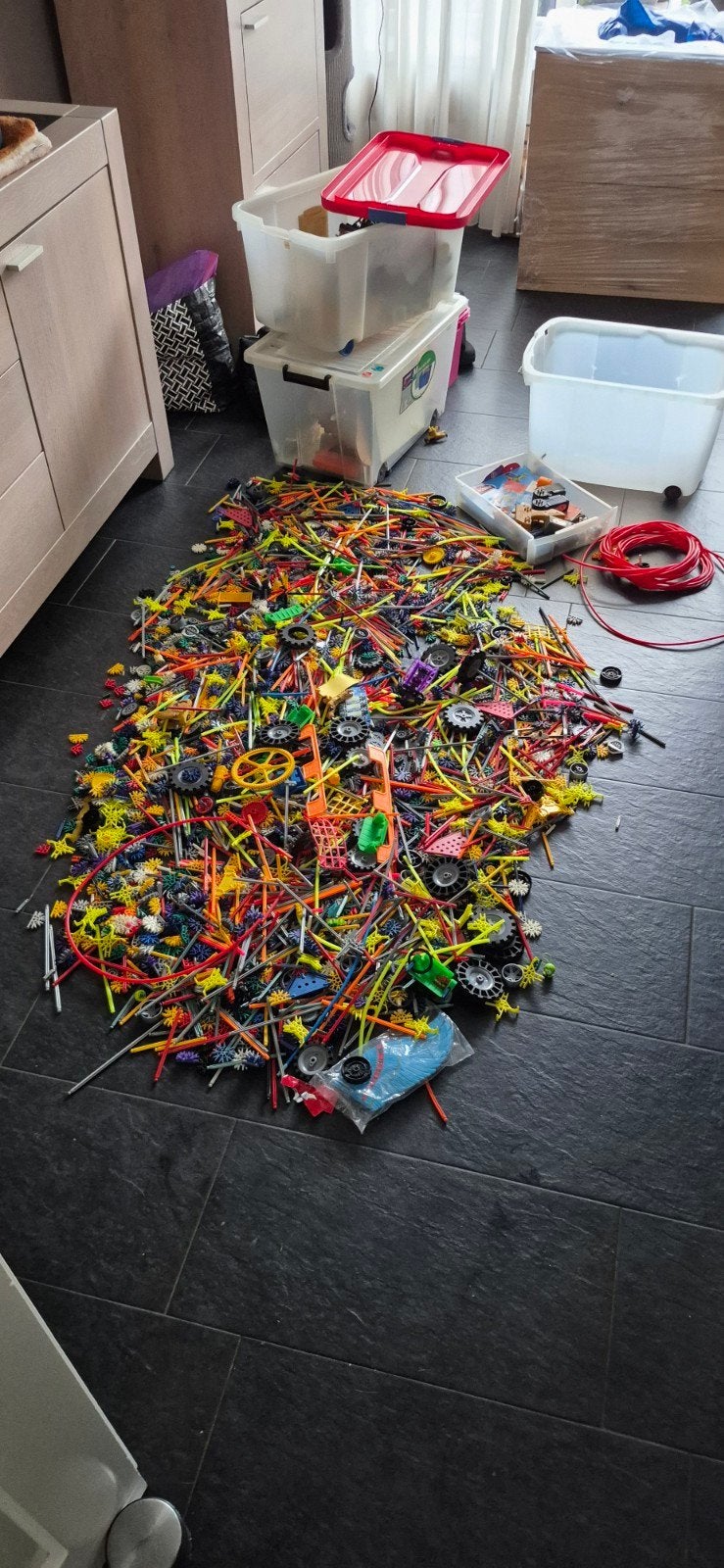 Grote K'nex collectie  met daarbij een achtbaan, Ophalen, K'nex