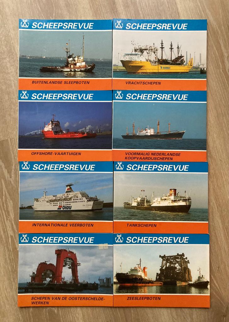 Acht delen Scheepsrevue Sleepboten / Koopvaardijschepen, Verzenden, Zo goed als nieuw, Motorboot, Boek of Tijdschrift
