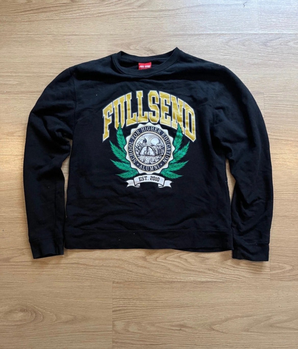 Full Send Crewneck Zwart Maat S, Ophalen of Verzenden, Gedragen, Maat 46 (S) of kleiner, Zwart