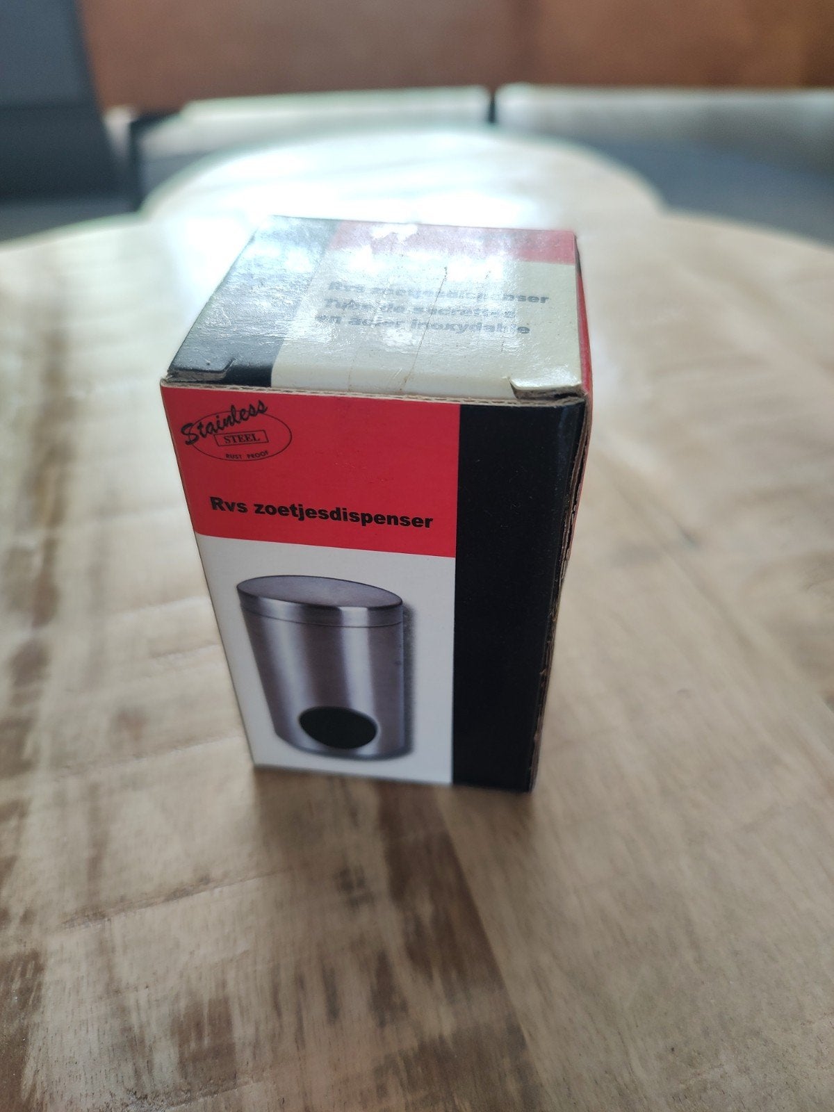 RvS zoetjes dispenser, Ophalen of Verzenden, Zo goed als nieuw