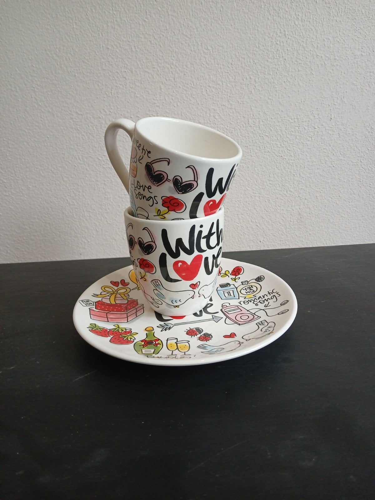 blond amsterdam bord en kopjes set, Huis en Inrichting, Ophalen of Verzenden, Zo goed als nieuw, Kop(pen) en/of Schotel(s), Aardewerk