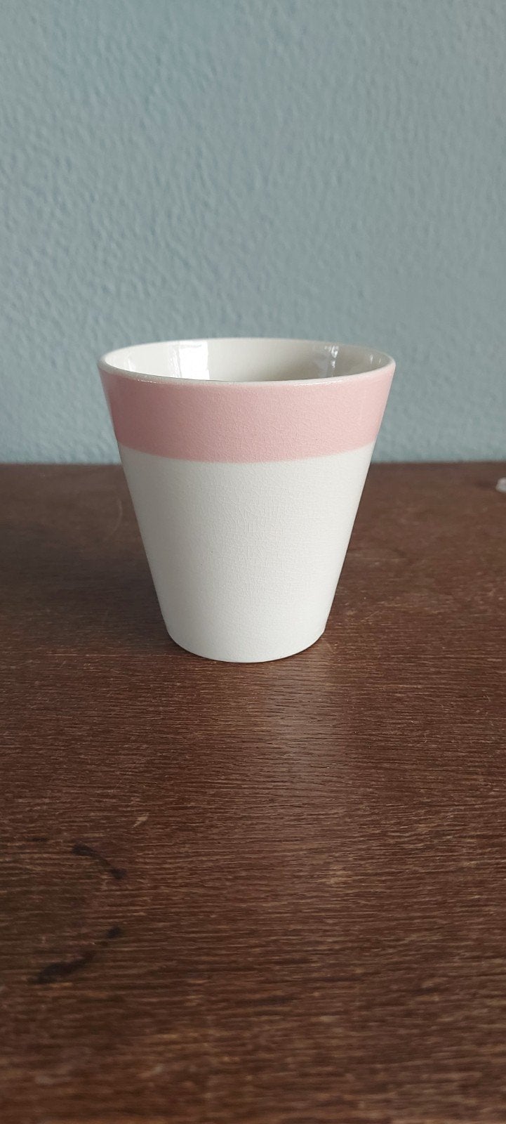 Boch melkbeker met roze rand, Ophalen of Verzenden