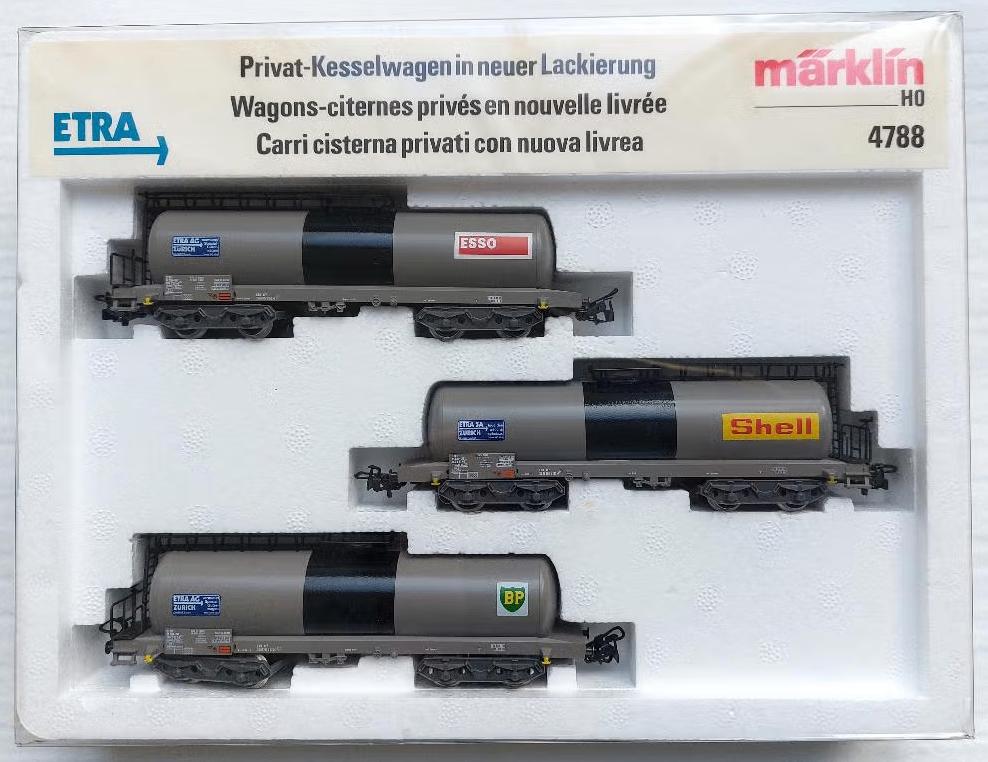Marklin H0 4788 - 3-delige set ketelwagens Etra SBB in ovp, Wisselstroom, Ophalen of Verzenden, Märklin, Nieuw