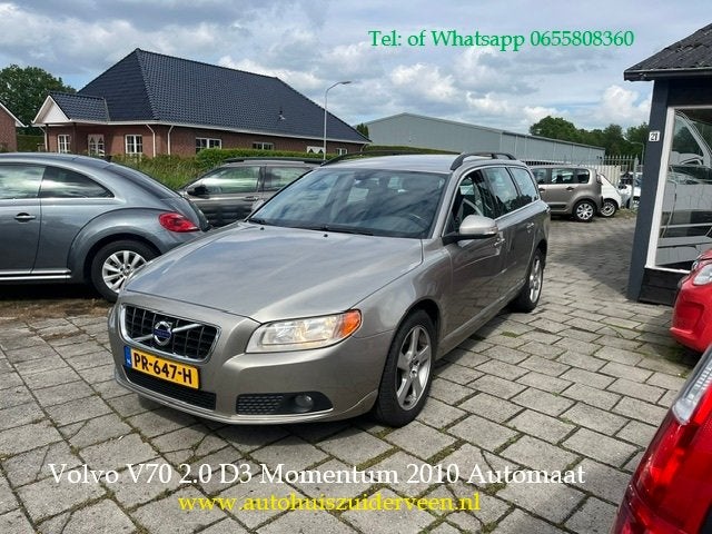 VOLVO V70 D3 163PK Automaat Momentum, Auto's, Euro 5, Gebruikt, Zwart, Parkeersensor