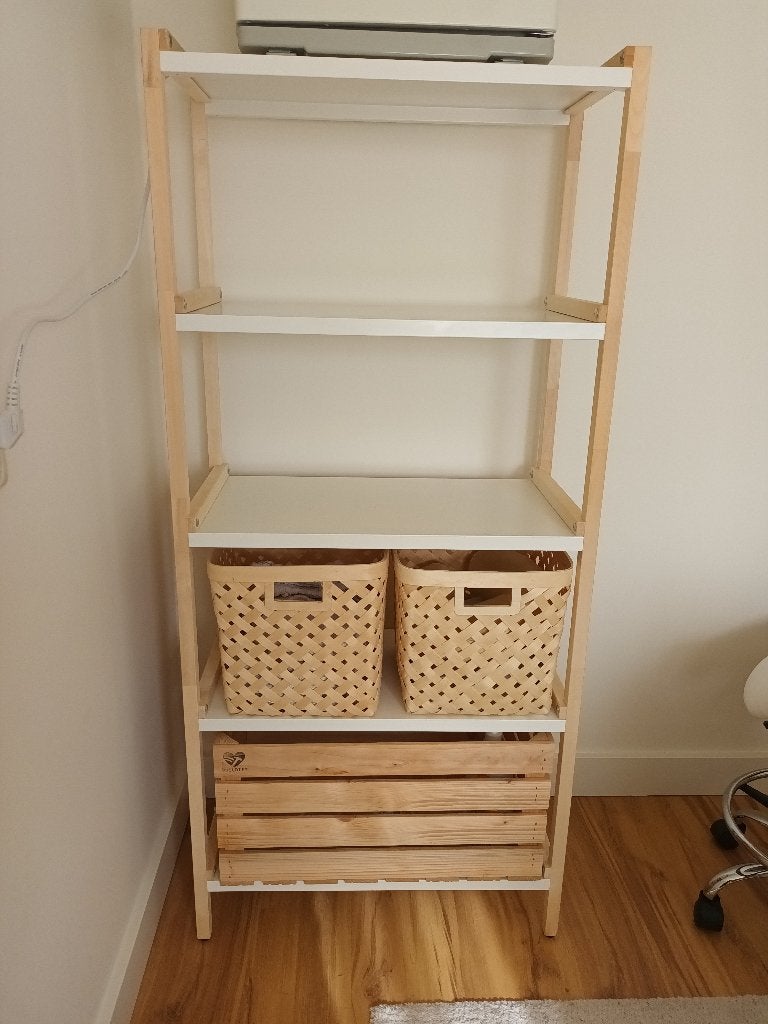 IKEA EKENABBEN open kast – incl. mandjes en houten kist, Ophalen, Zo goed als nieuw