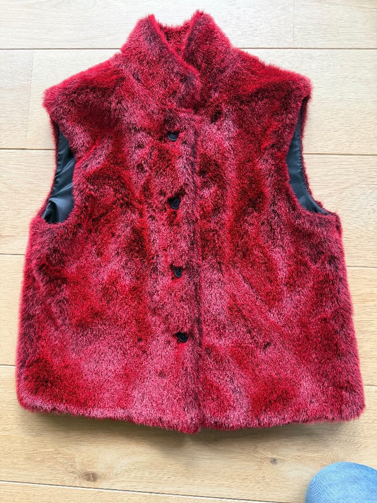 Prachtig rood bont vestje, maat M, Kleding | Dames, Maat 38/40 (M), Nieuw, Ophalen of Verzenden, La Strada