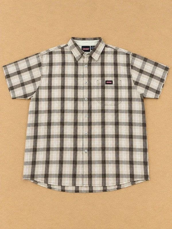 Dickies overhemd ruitjespatroon beige bruin XL, Beige, Dickies, Ophalen of Verzenden, Zo goed als nieuw