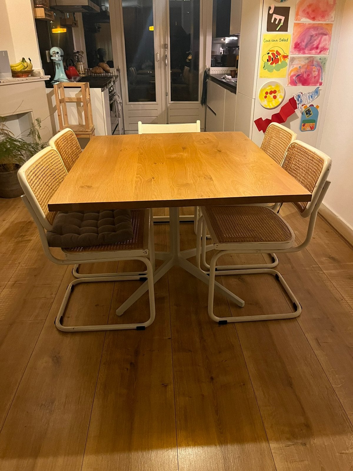 Dining table with cast iron leg (Pedrali), Huis en Inrichting, Tafels | Eettafels, Ophalen, Gebruikt, Vier personen, Rechthoekig