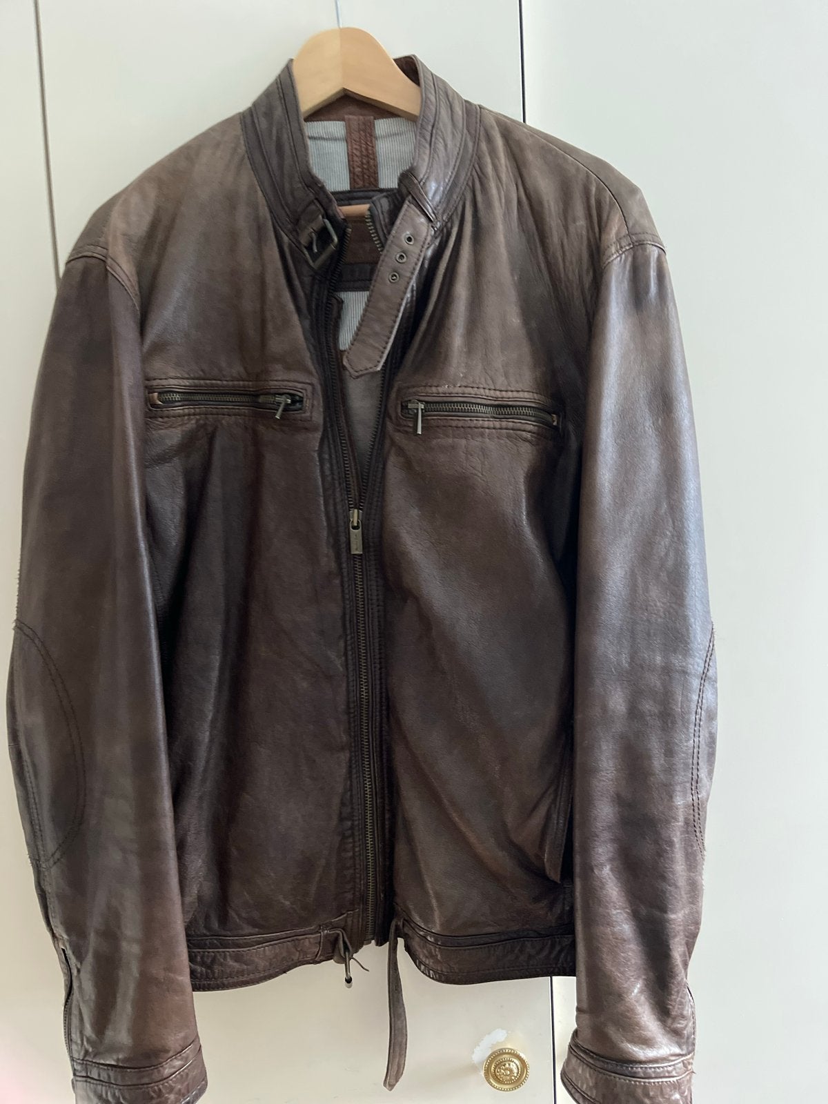 Massimo Dutti Leren Jack - Soepel Bruin Leer, Maat XL, Ophalen of Verzenden, Maat 56/58 (XL), Bruin