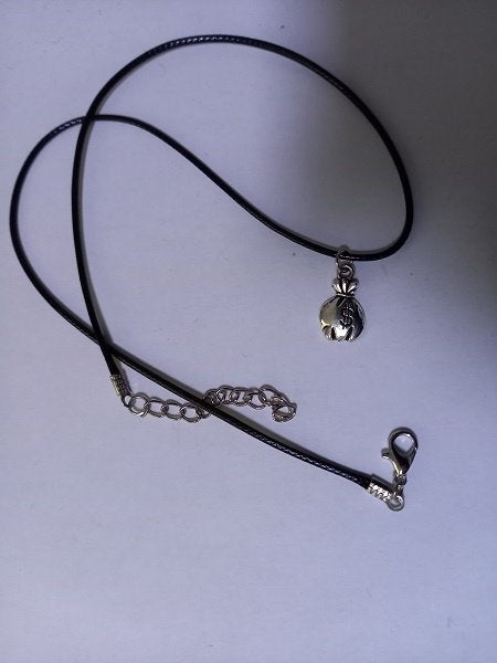 Koordketting wax zwart met hanger geldzak, Overige materialen, Verstelbaar, Verzenden, Zwart