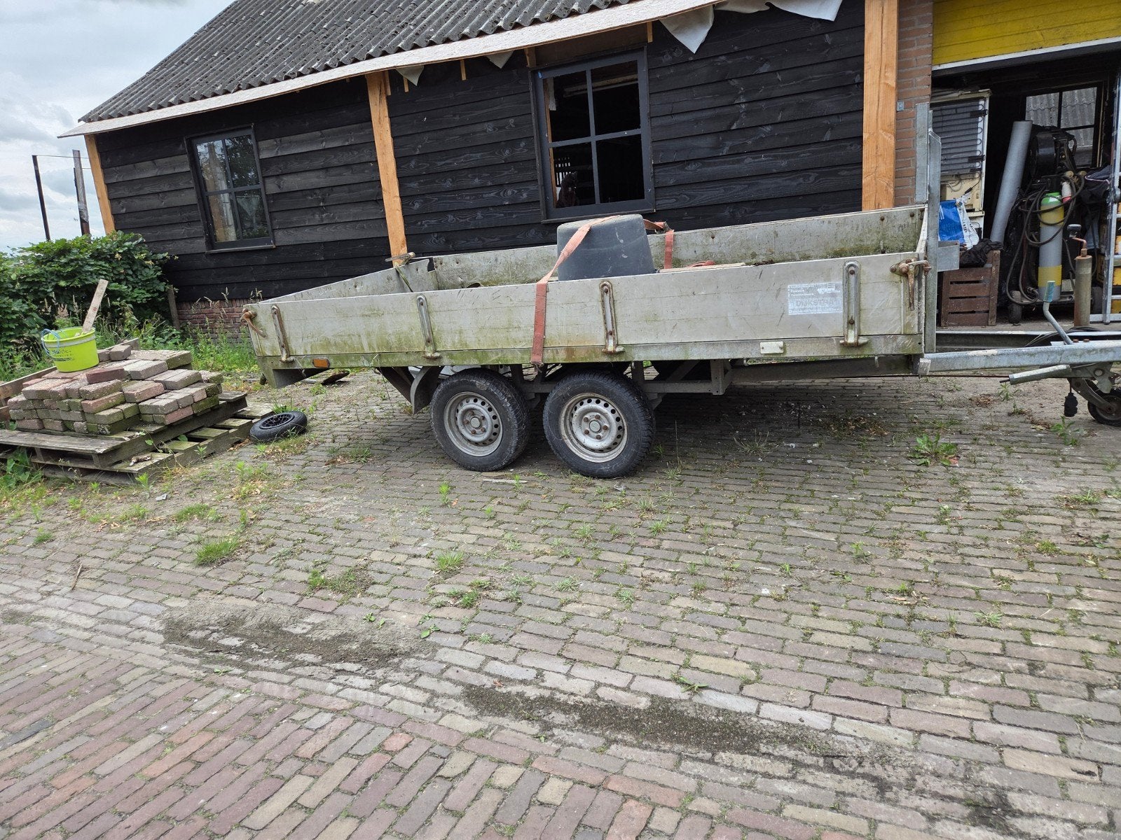Henra plateauwagen aanhanger kar, Ophalen of Verzenden