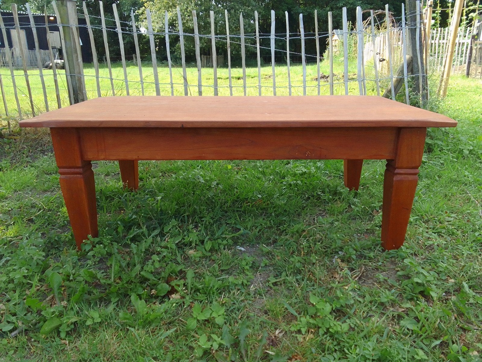 Mooie teak houten salontafel, Ophalen, Zo goed als nieuw, Rechthoekig, Teakhout