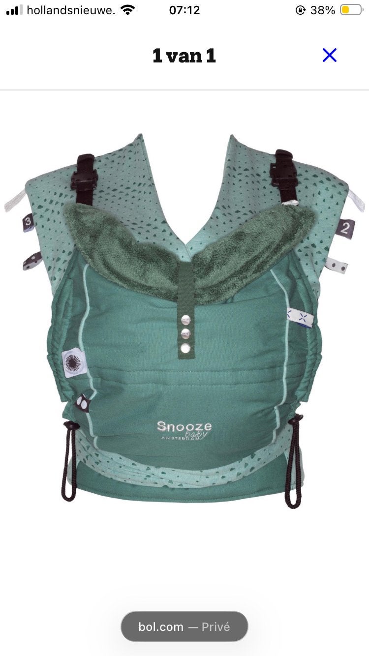 Snoozebaby Kiss&Carry draagzak 0 t/m 20 kilo, Overige merken, Buik of Rug, Ophalen of Verzenden, Zo goed als nieuw