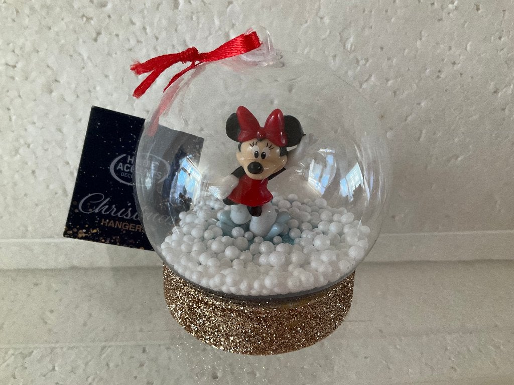 Disney Minnie mouse - globe - kerstbal, Ophalen of Verzenden, Mickey Mouse, Zo goed als nieuw, Beeldje of Figuurtje