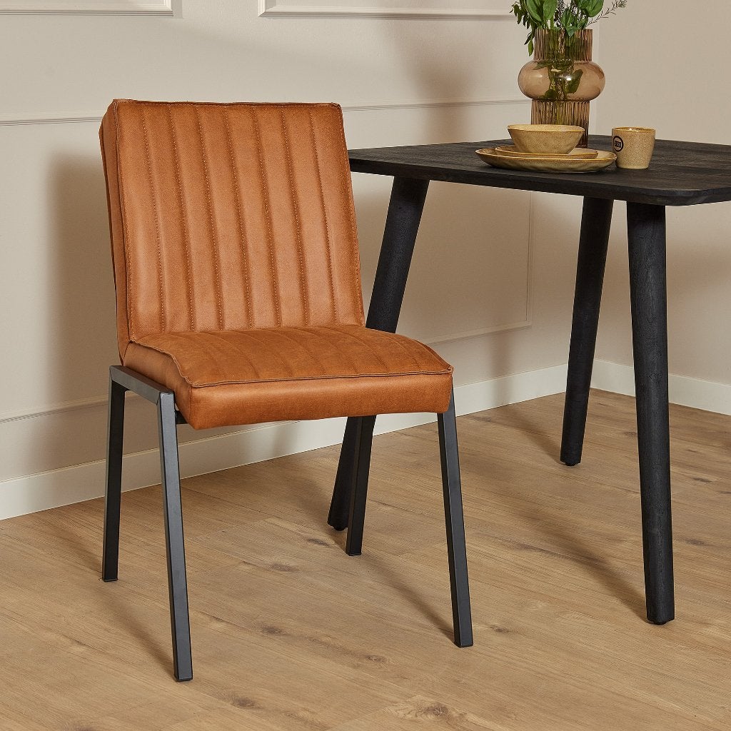 EETKAMERSTOEL TIVOLI VAN €149 NU €89 PER STUK LEER, Huis en Inrichting, Bruin, Nieuw, Ophalen of Verzenden, Vijf, Zes of meer stoelen