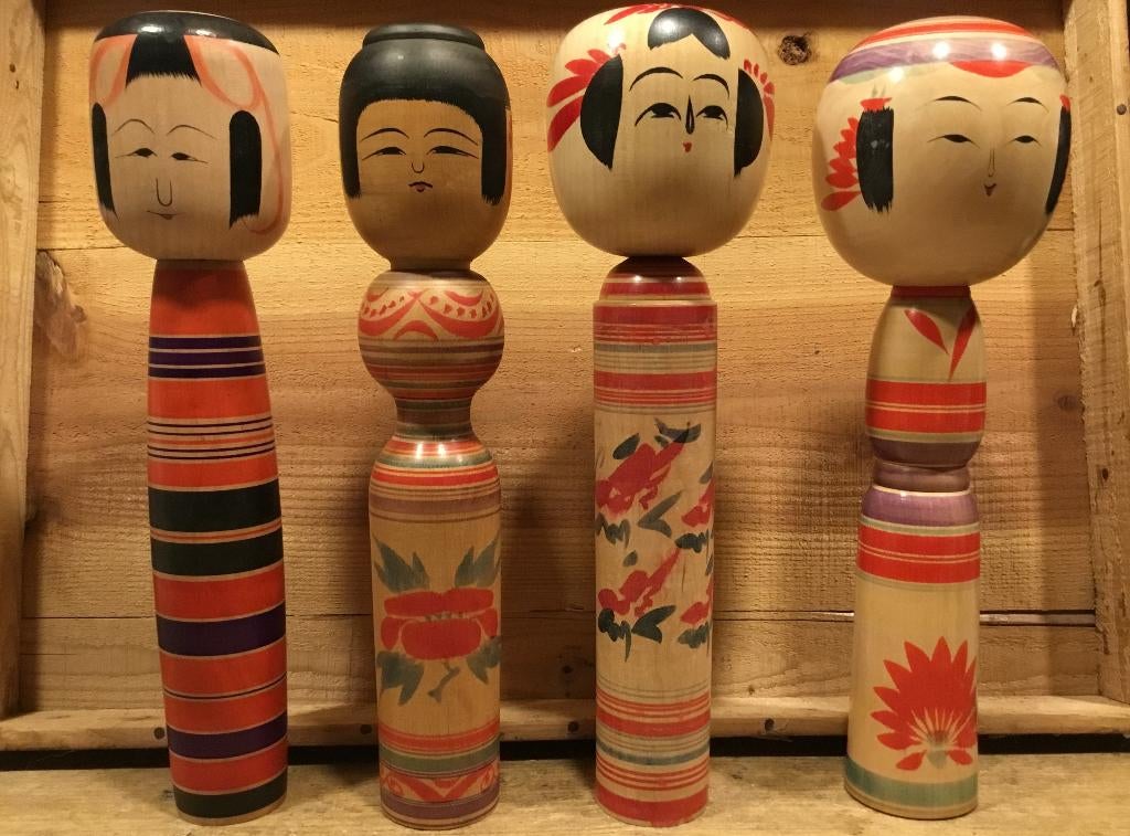 Vintage Japanse kokeshi poppen (€30 p/s incl. verzending), Antiek en Kunst, Verzenden