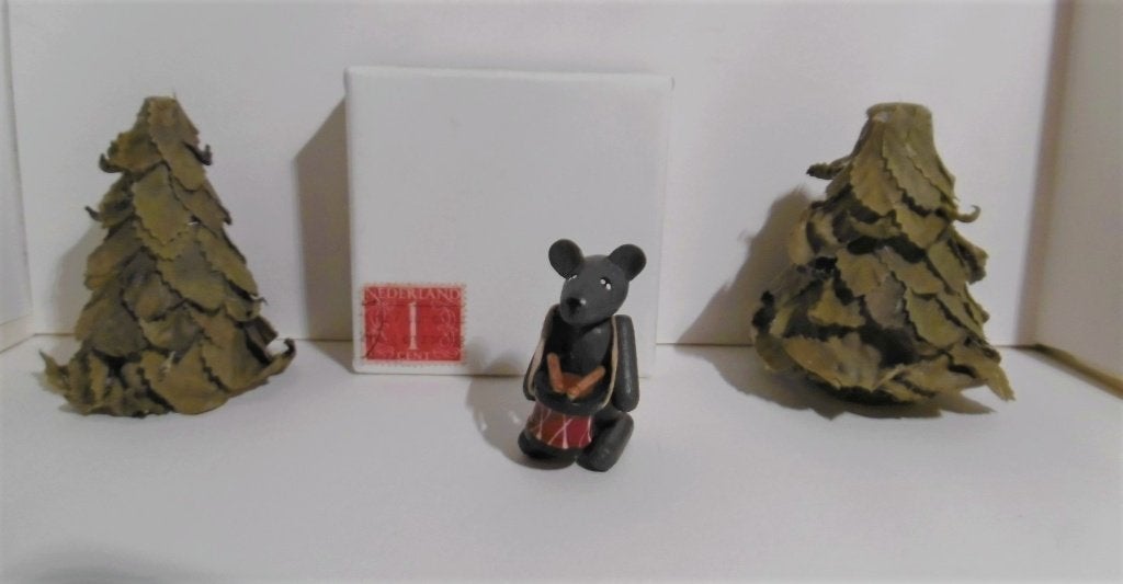 oud houten muisje muis trommel speelgoed muziek poppenhuis, Verzamelen, Verzenden, Poppenhuis