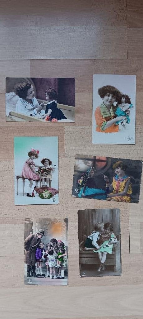 6 oude ansichtkaarten, Verzamelen, Ansichtkaarten | Themakaarten, Ophalen of Verzenden, 1920 tot 1940, Kinderen