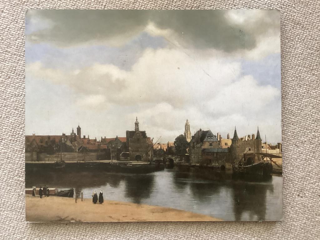 Johannes Vermeer // Delft 1658 /Repro. 35x 29 cm, Antiek en Kunst, Ophalen of Verzenden
