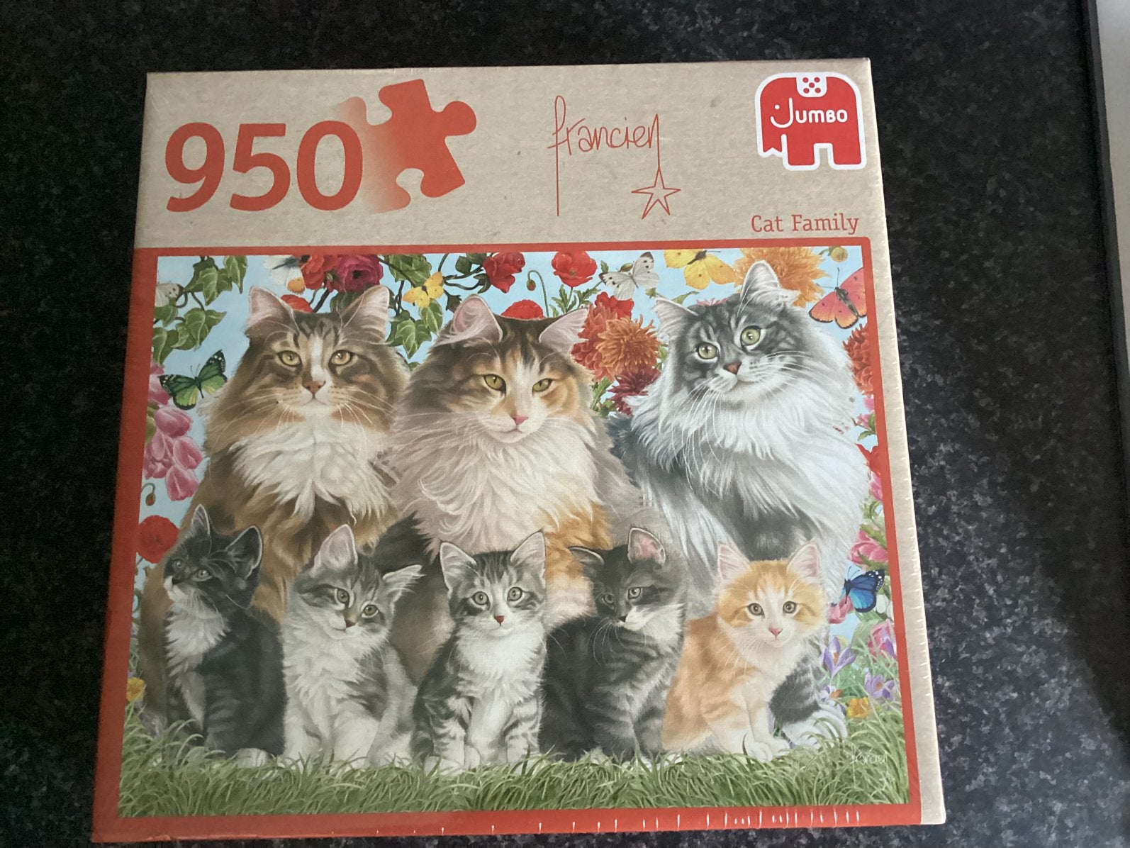 Puzzel Jumbo 950 Cats Family nieuw, Ophalen of Verzenden, 500 t/m 1500 stukjes, Nieuw, Legpuzzel