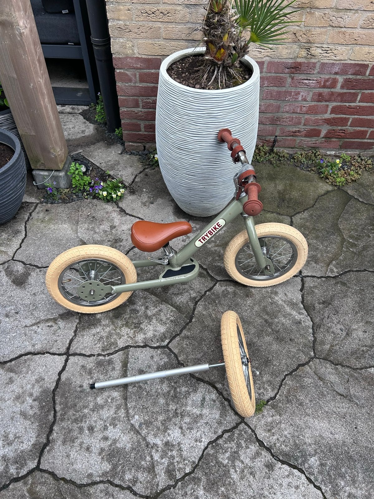 Trybike Loopfiets Groen - 2-in-1 Loopfiets en Driewieler, Ophalen of Verzenden, Gebruikt, Loopfiets