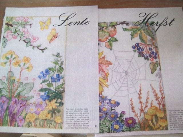 Borduurpatroon Lente - Zomer - Herfst - Winter - nr 3474, Verzenden, Nieuw, Handborduren, Patroon