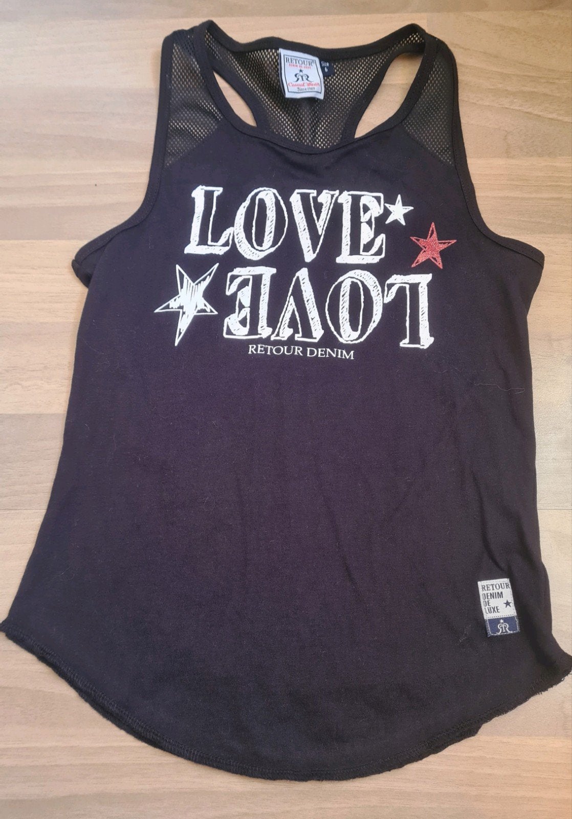Retour Denim Love Tanktop Zwart Maat 6/116, Kinderen en Baby's, Kinderkleding | Maat 116, Retour Denim de Luxe, Overige typen