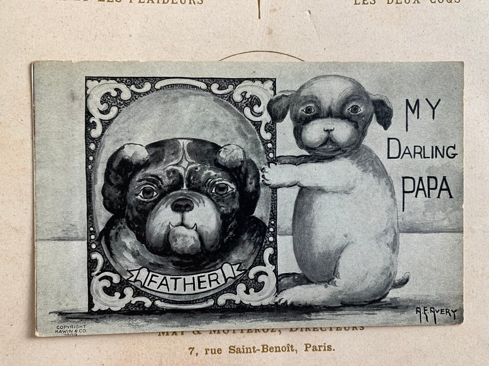 1910 My Darling Papa - bulldog (HE), Ophalen of Verzenden, Voor 1920, Gelopen, Hond of Kat