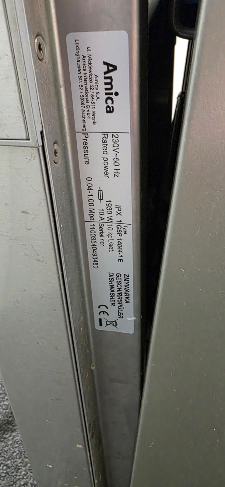 Amica GSP 14844-1 E Spoelmachine 45 cm - 10 couverts, Gebruikt, Minder dan 85 cm, Ophalen of Verzenden, Eco programma