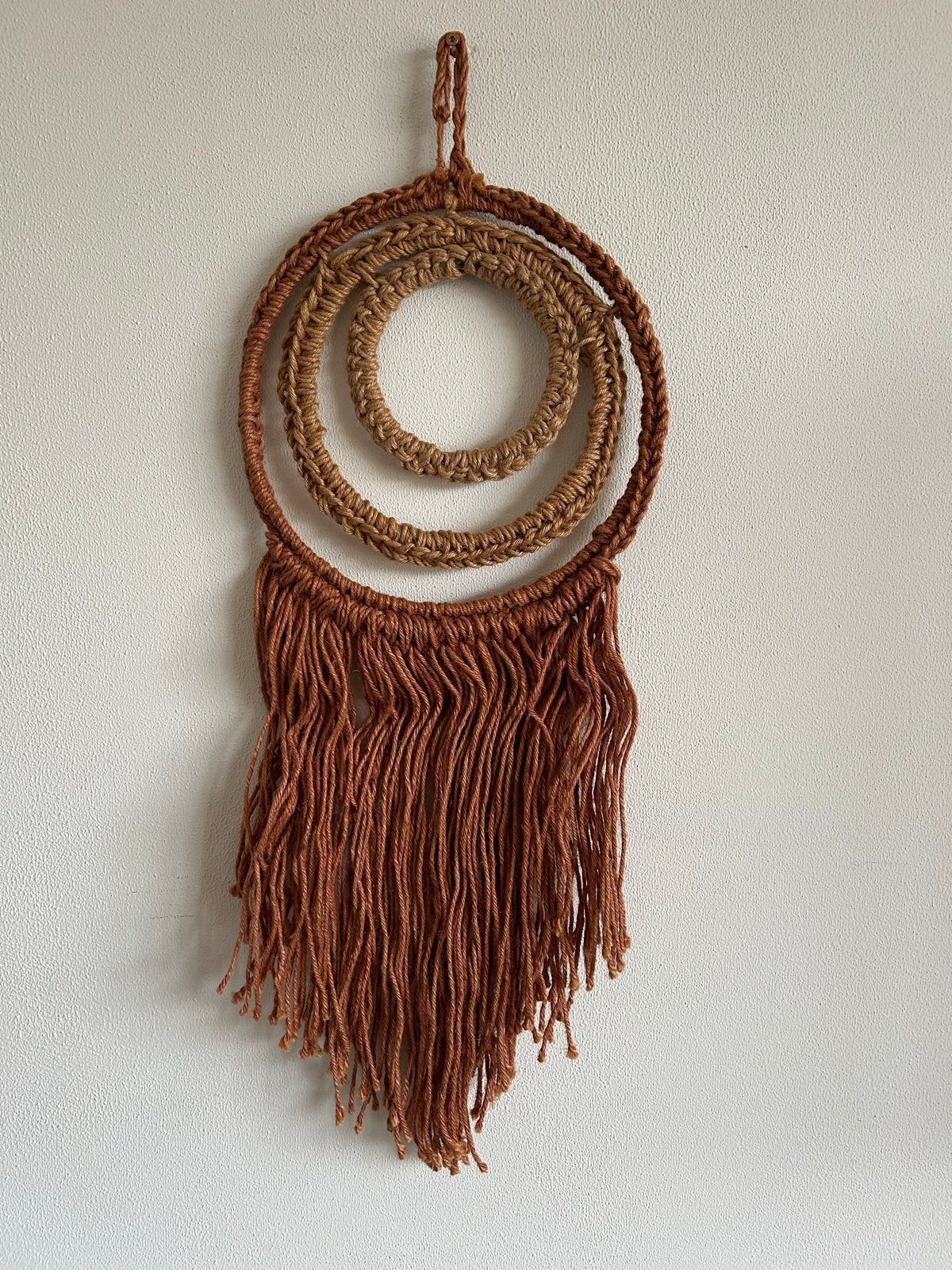 Macramé wandhanger, Beige, Textiel, Ophalen of Verzenden, Zo goed als nieuw