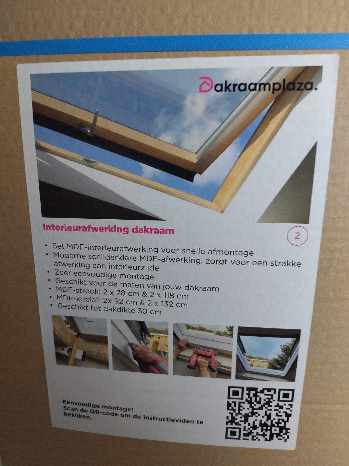 Interieurafwerking dakraam met koplatten, Doe-het-zelf en Verbouw, Plinten en Afwerking, Ophalen, Nieuw, Mdf, Overige typen