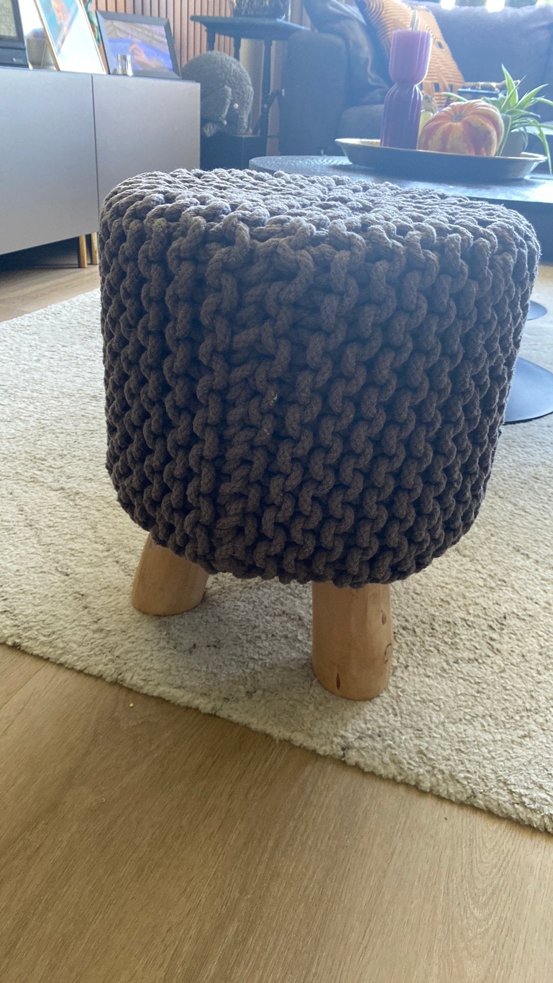 Poef/krukje, Ophalen, Hout, Minder dan 50 cm, Gebruikt