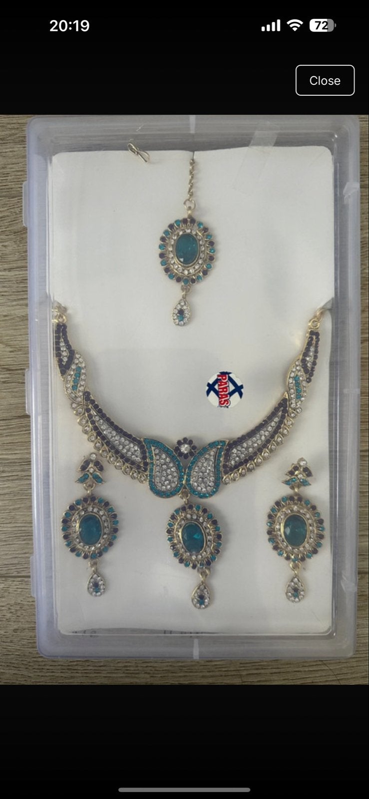 Prachtige Indiase sieradenset met turquoise stenen, Sieraden, Tassen en Uiterlijk, Overige materialen, Verzenden, Nieuw, Met edelsteen