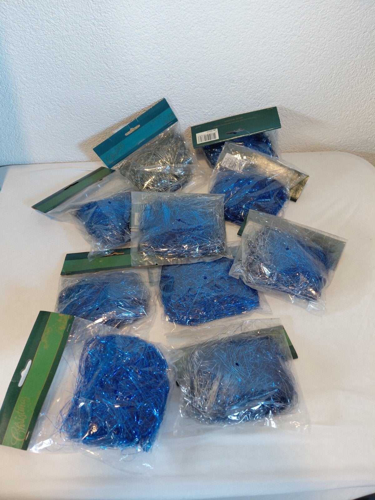 Kerstboom engelenhaar Blauw & Zilver 10 stuks, Ophalen of Verzenden