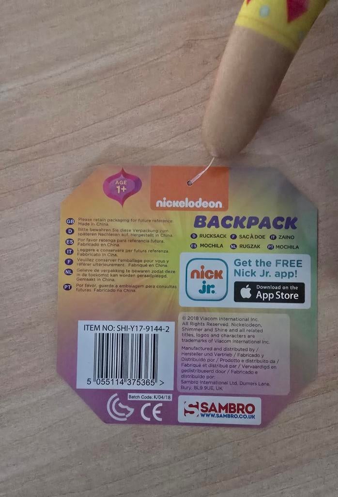Shimmer & Shine rugzakje - Shimmer - Nieuw - Nickelodeon, Info@cubran.nl, Overige typen, Handelsonderneming Cubran, Nieuw