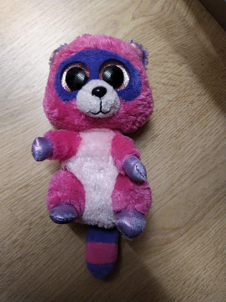 Ty beanie roze wasbeertje, Ophalen of Verzenden, Gebruikt, Overige typen