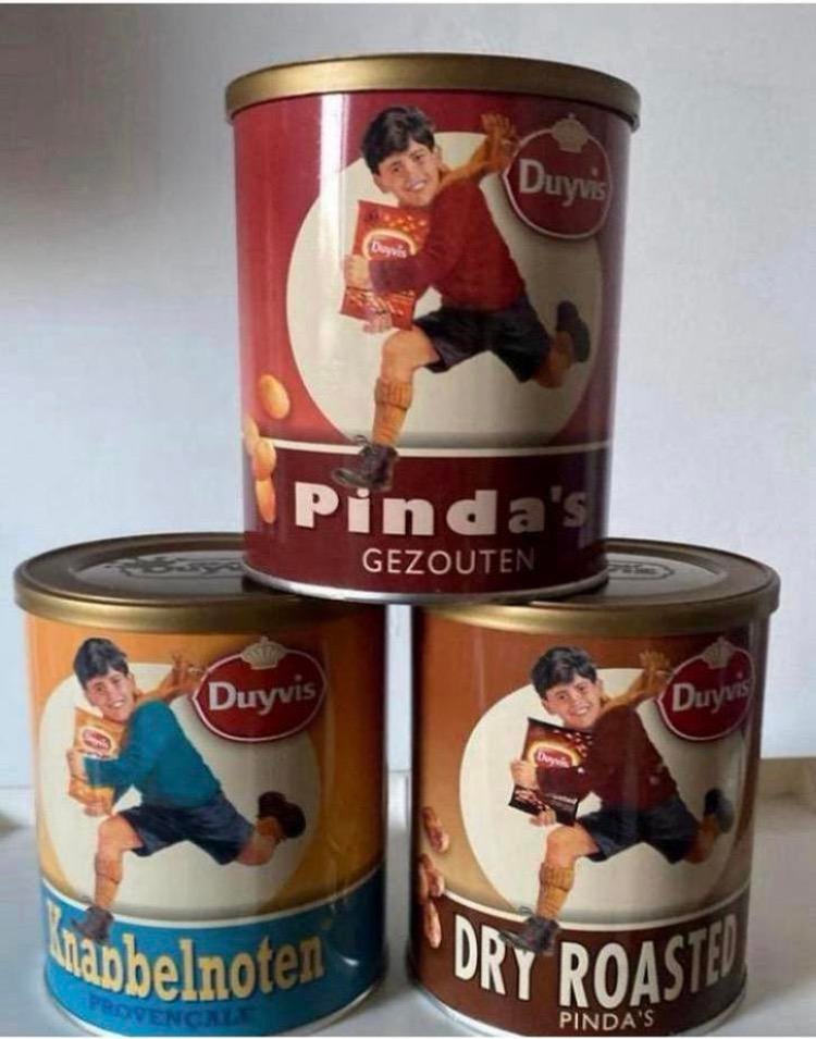 3 Verschillende blikken van Duyvis pinda’s. Hoogte 12 cm., Verzamelen, Ophalen of Verzenden, Zo goed als nieuw, Overige, Overige merken