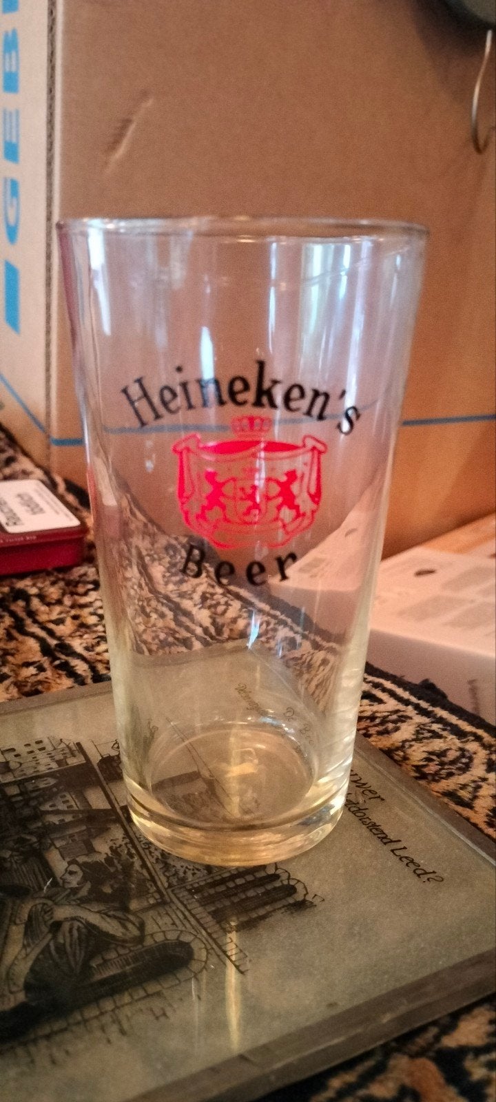 Vintage Heineken's Bierglas - Oud Verzamelobject, Verzamelen, Ophalen, Zo goed als nieuw, Glas of Glazen, Heineken