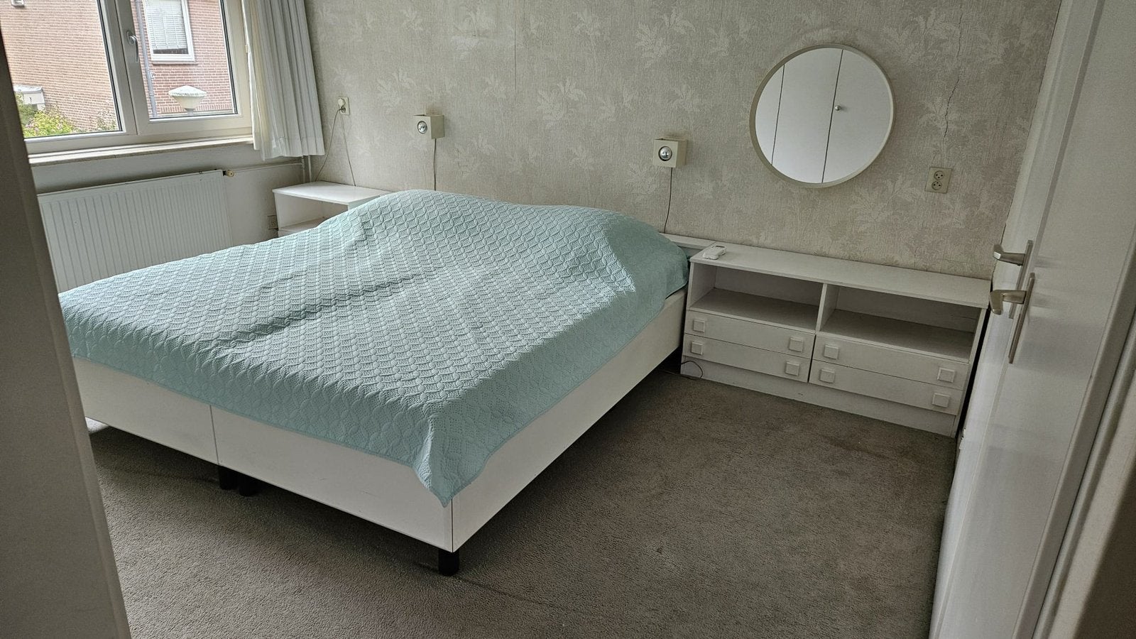 2-persoons verstelbaar bed., Huis en Inrichting, Ophalen, Gebruikt, Tweepersoons, Hout