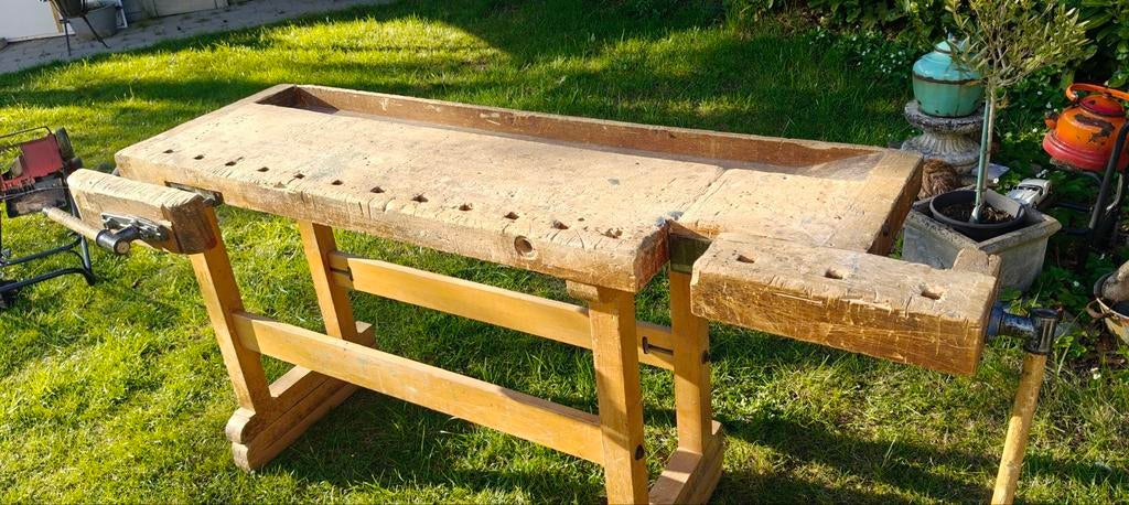 Orginele timmermans werkbank., Ophalen, Gebruikt, 170 cm of meer, Bankschroef