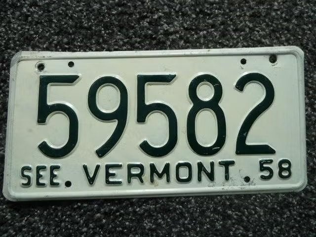Kentekenplaat licenseplate See Vermont 1958 USA, Verzenden, Gebruikt, Auto's