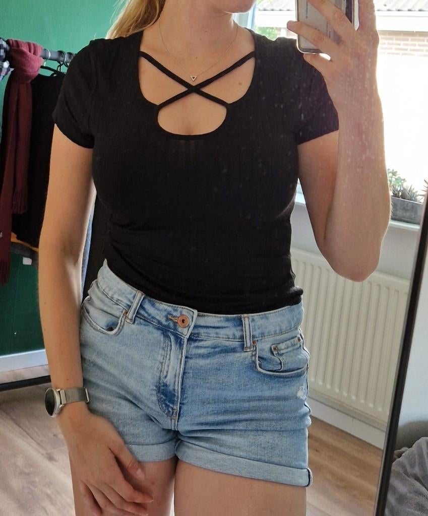 Shirt  Coolcat  - M  38  jusa17, Kleding | Dames, Maat 38/40 (M), Zwart, Ophalen of Verzenden, Zo goed als nieuw