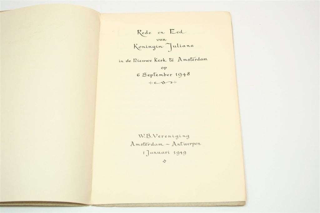 Rede en Eed Koningin Juliana — Inhuldiging [1948], Ophalen of Verzenden, Gelezen
