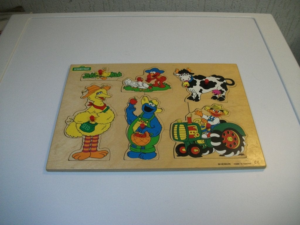 Puzzel Sesamstraat boer 6 delig, Ophalen of Verzenden, Gebruikt