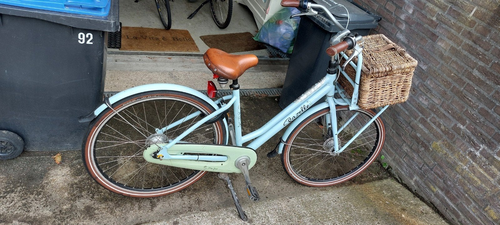 Gazelle Damesfiets met Mand - Lichtblauw, Ophalen, Versnellingen, Gazelle, Trommelrem
