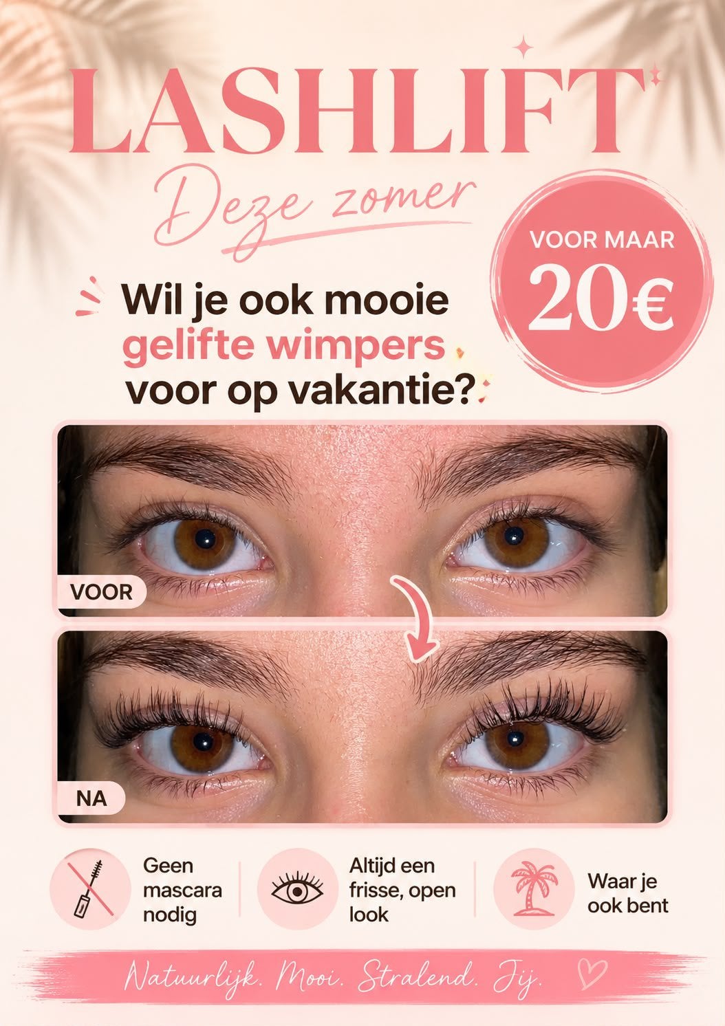 Nu aanbieding wimperlift 20€, Ophalen, Nieuw, Ogen, Verzorging