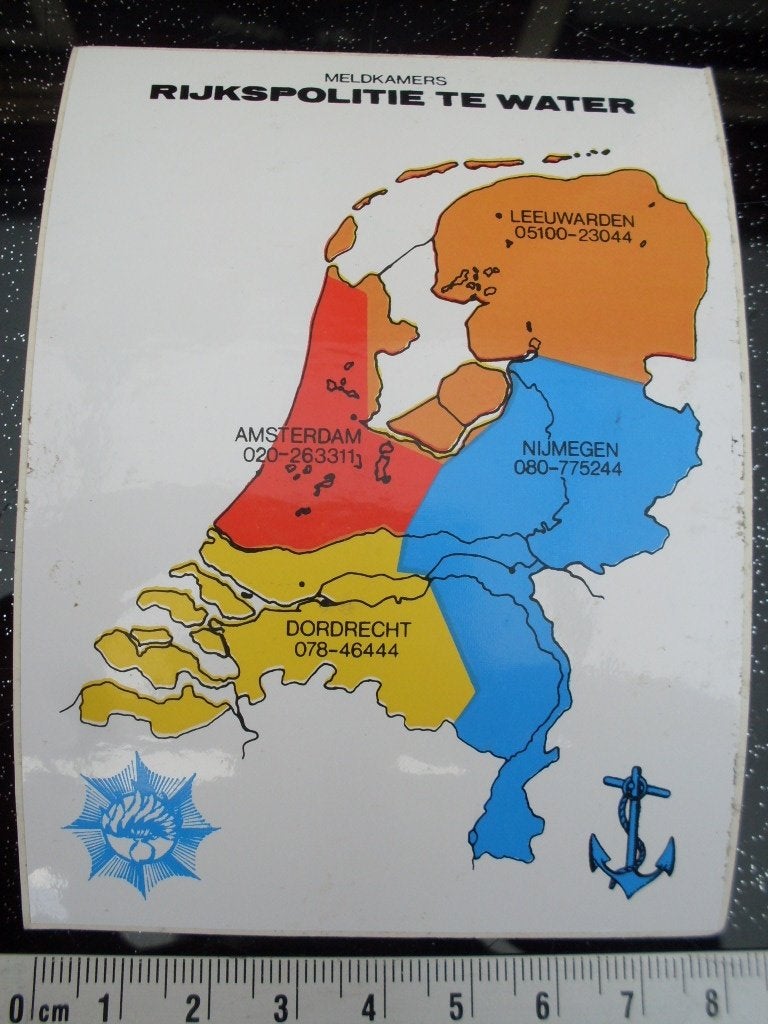 sticker rijkspolitie te water meldkamers nederland embleem, Verzenden, Zo goed als nieuw, Bedrijf of Vereniging