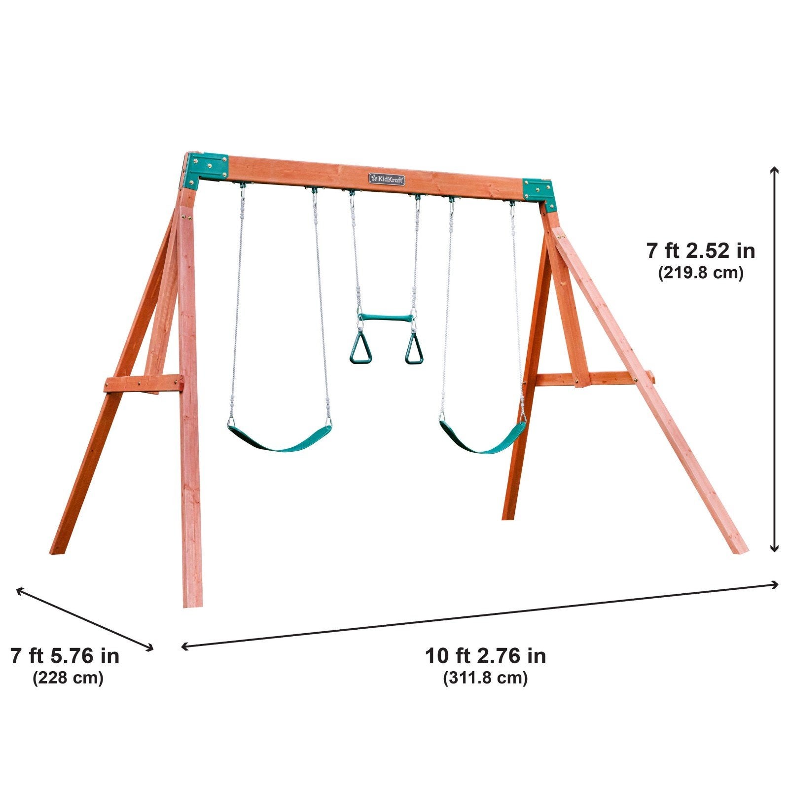 Houten Schommelset met 2 Schommels en Trapeze, Ophalen, Nieuw, Schommel