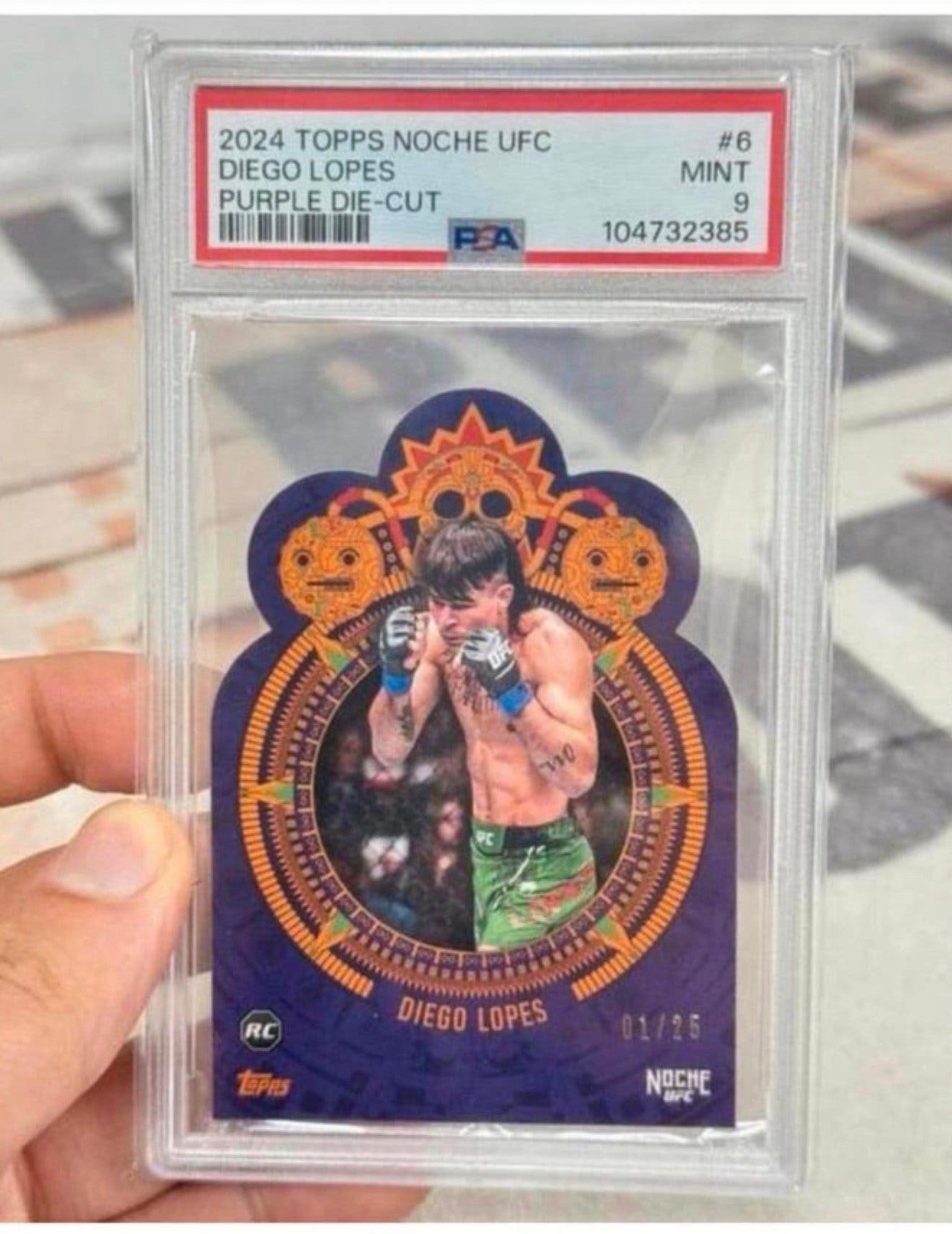 2024 Topps Noche UFC diego lopes Purple diecut /25 nr1 PSA-9, Spelerskaart, P, P, P